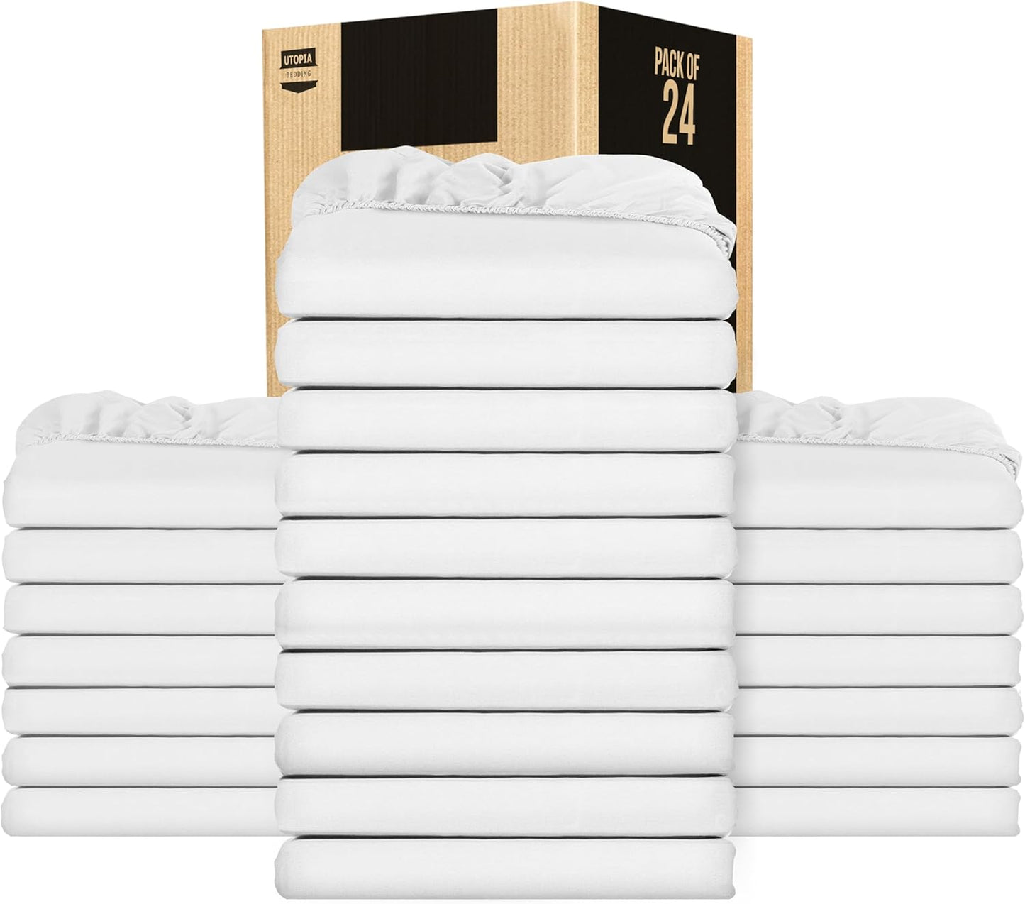 Utopia Bedding Twin Fitted Sheets - Soft Microfiber 24 Pack