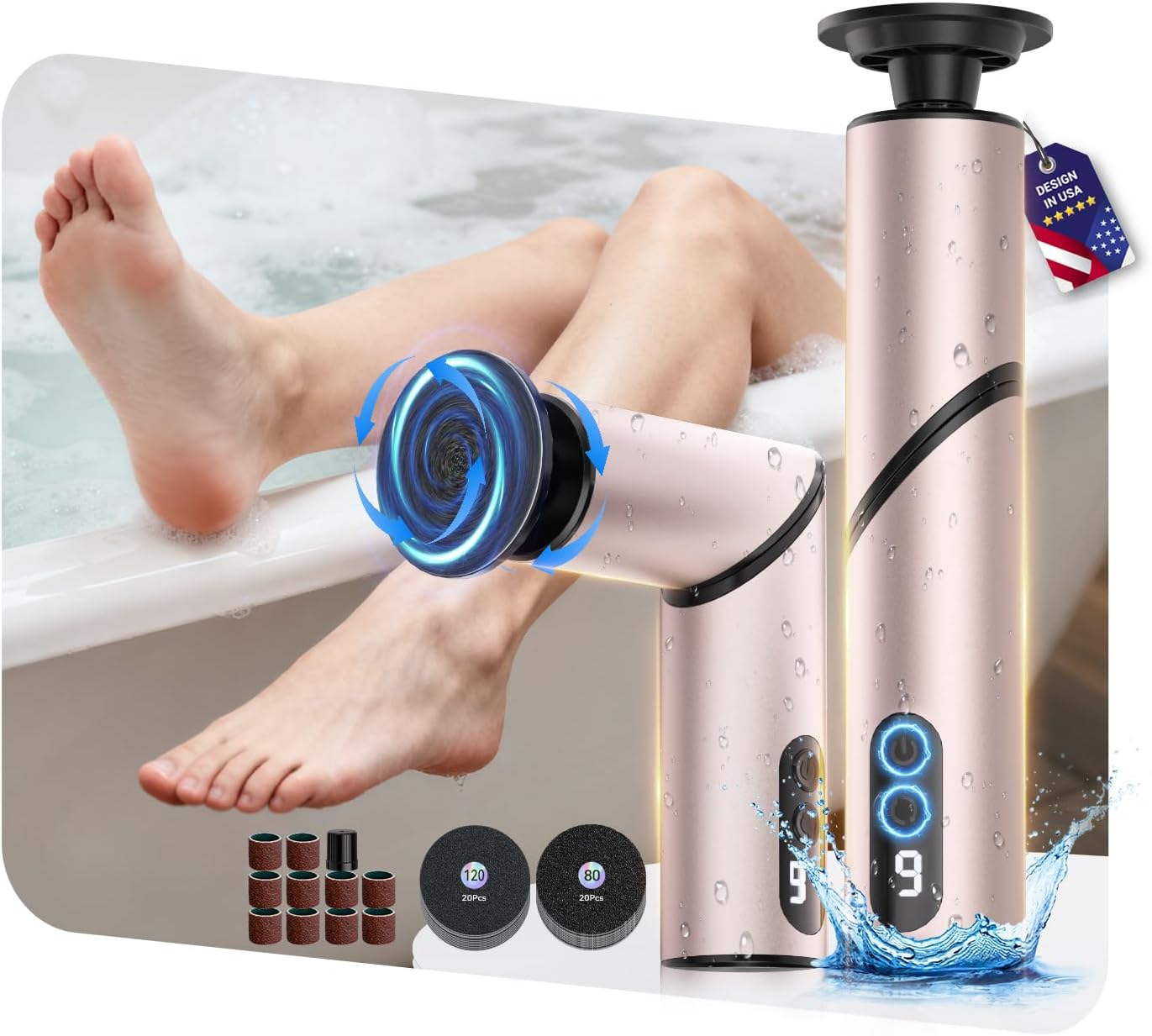 5-in-1 Electric Callus Remover for Smooth Feet - Portable & Foldable