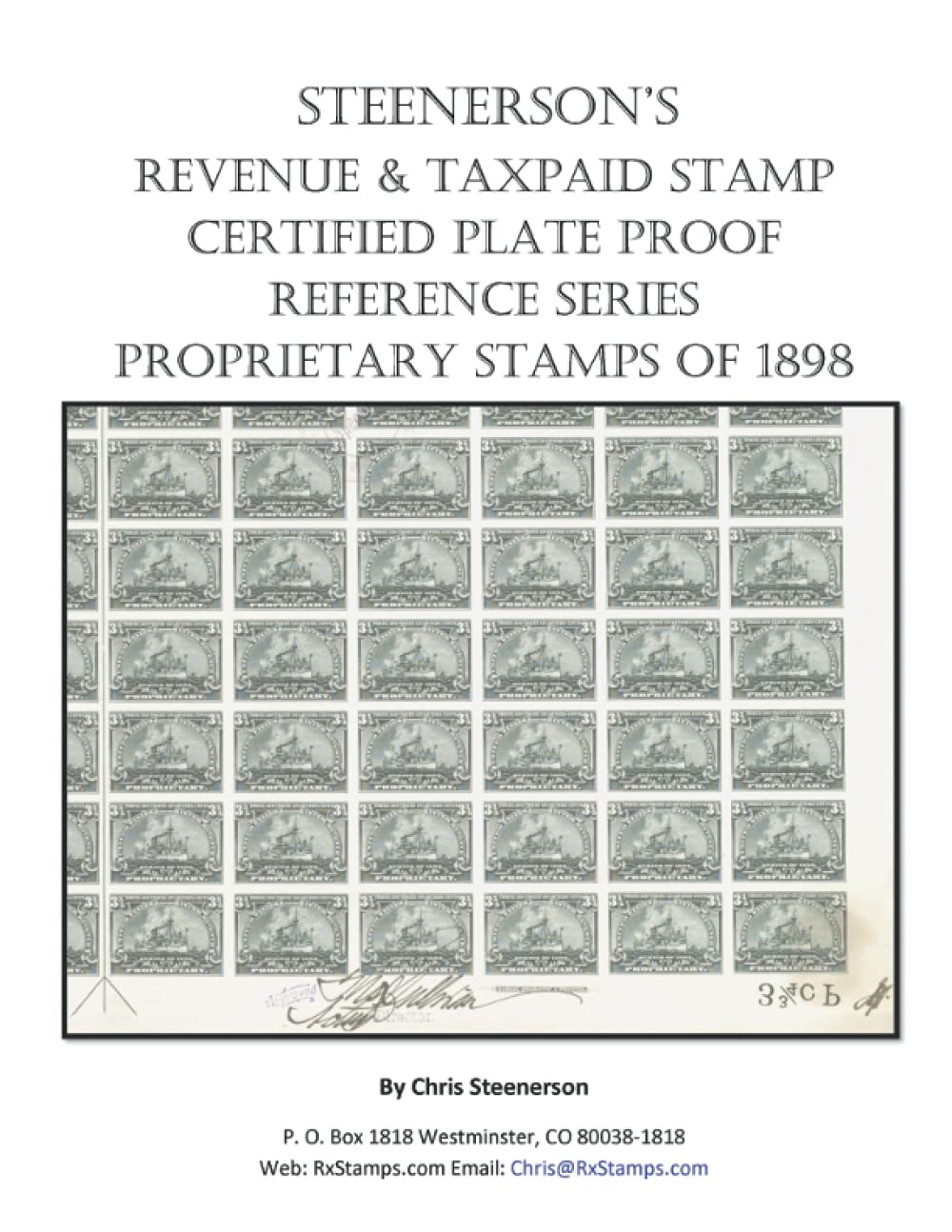 Steenerson's Revenue Taxpaid Stamp Certified Plate Proof Reference