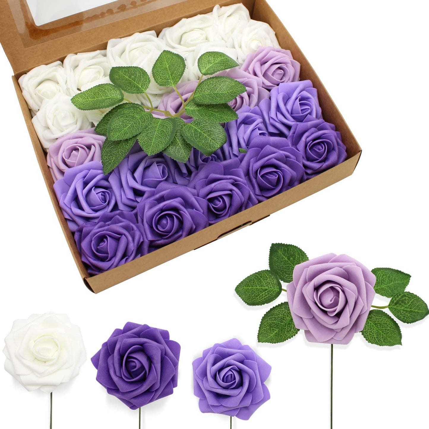 JOYLEX Artificial Flowers Realistic Roses for DIY Wedding Decor