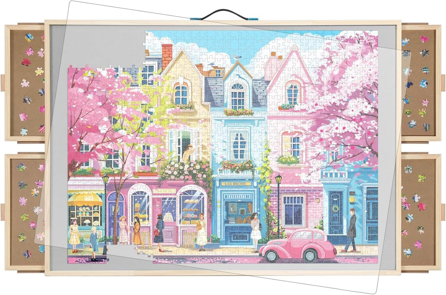 ALL4JIG 2000 Pieces Rotating Puzzle Board with 4 Drawers