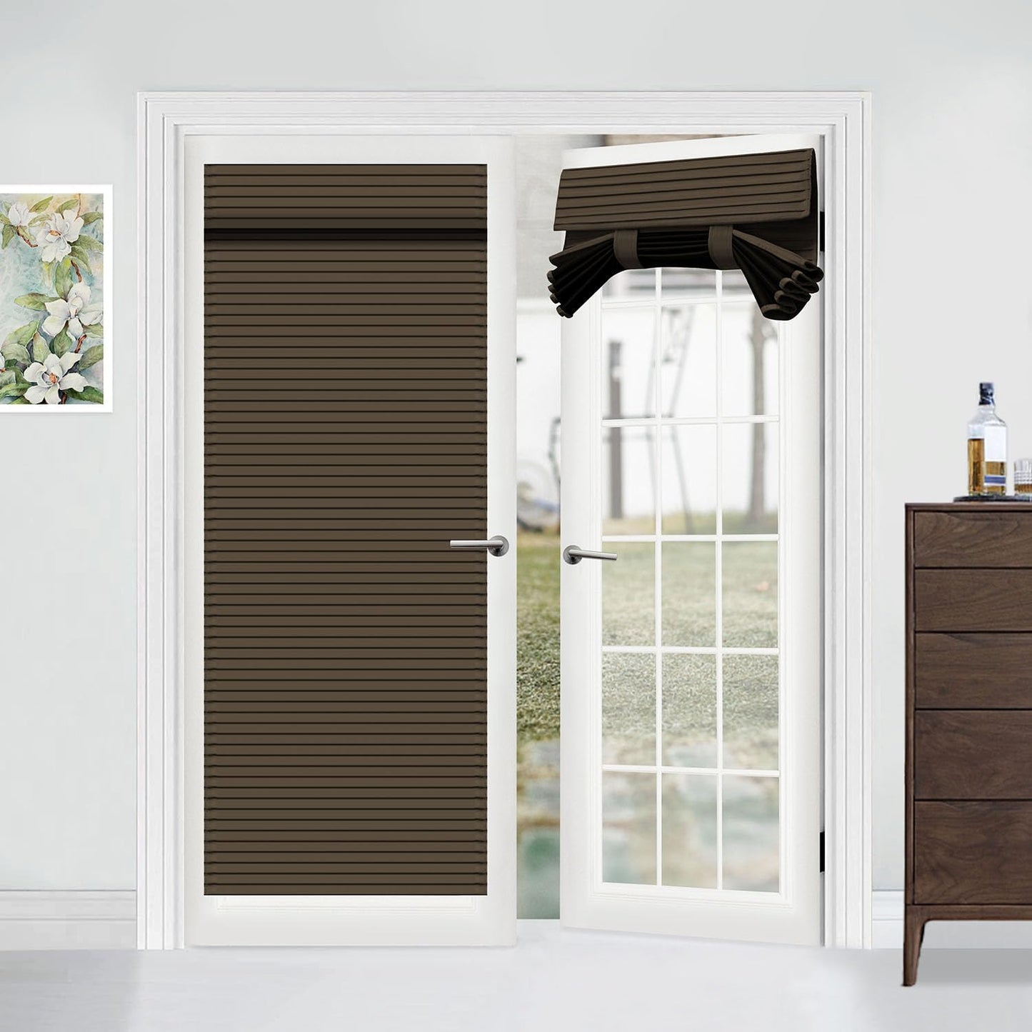 Privacy & Insulation: Blackout Door Curtain - Coffee, 25x70