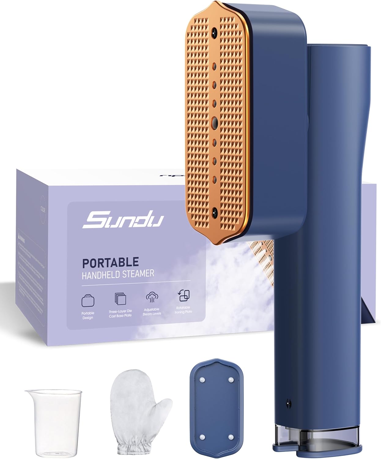 Fast Heat-up Portable Steamer, Wrinkle-Free in 15s, 20min Continuous Ironing - Sundu