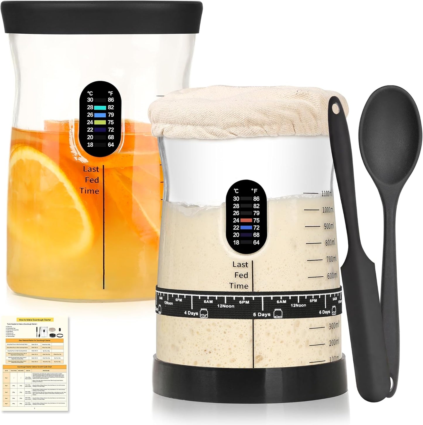 Pro Sourdough Starter Kit with 50oz Jar and 17 Recipes