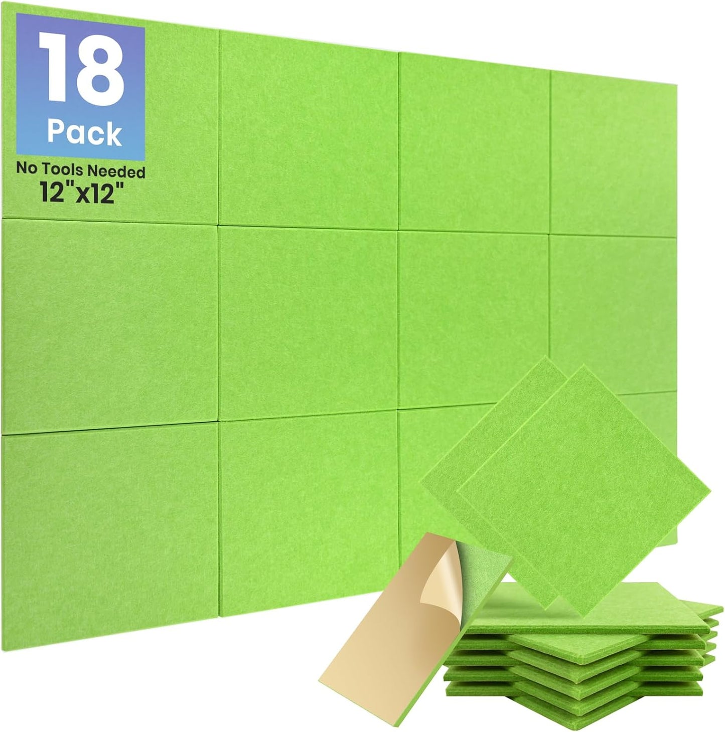 18 Pack Self-Adhesive Acoustic Panels for Superior Sound Absorption