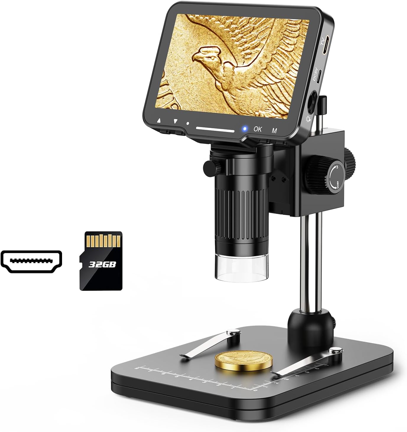 LP043H 4.3 Inch Coin Microscope with HDMI for Detailed Viewing