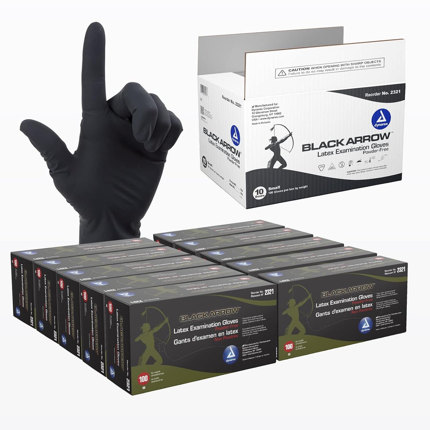 Powder-Free Black Latex Gloves - 1000 Pack Small