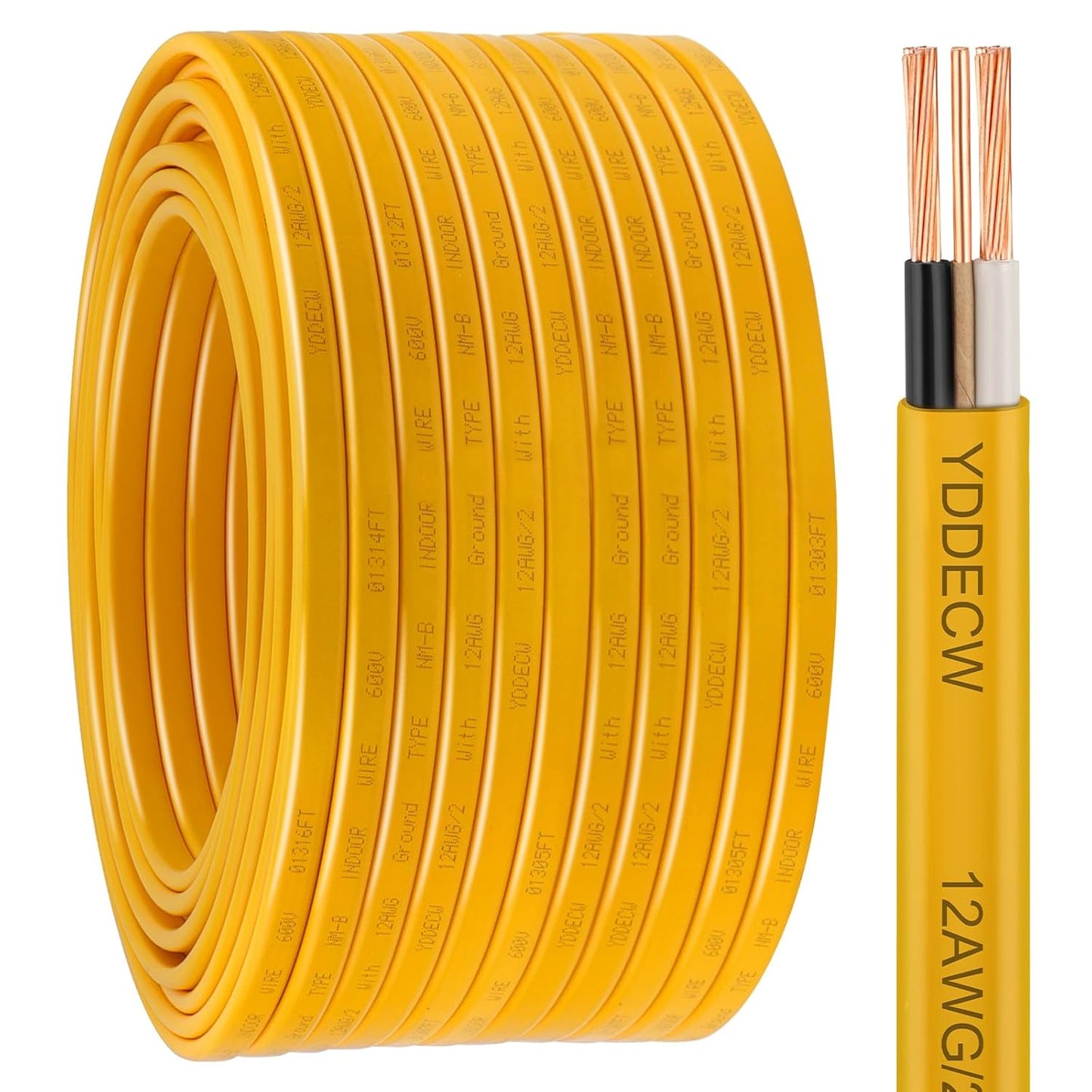 12/2 NM-B Wire with Ground - 250FT Copper Indoor Cable