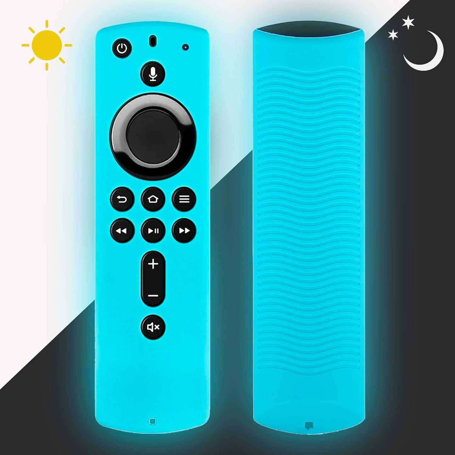 Glow Blue Silicone Firestick Remote Cover - Shockproof Protection