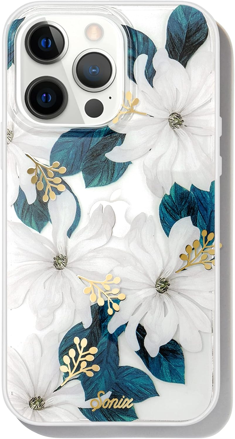 Sonix iPhone 13 Pro Case with White Flower and Gold Foil Design