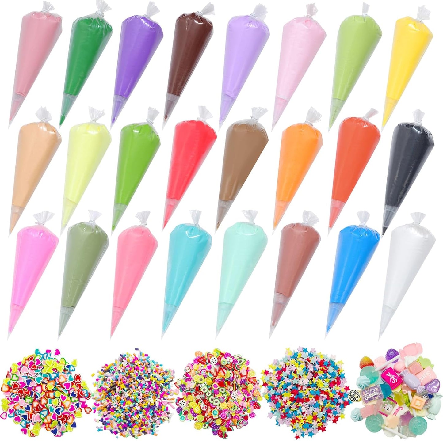 24PCS Cream Kit for DIY Crafts and Decorations - Rainbow Themed