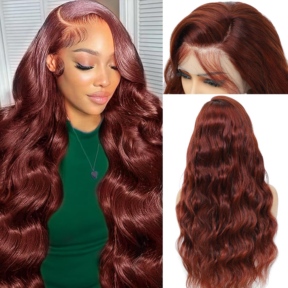 Reddish Brown Lace Front Wigs Human Hair for Natural Styles