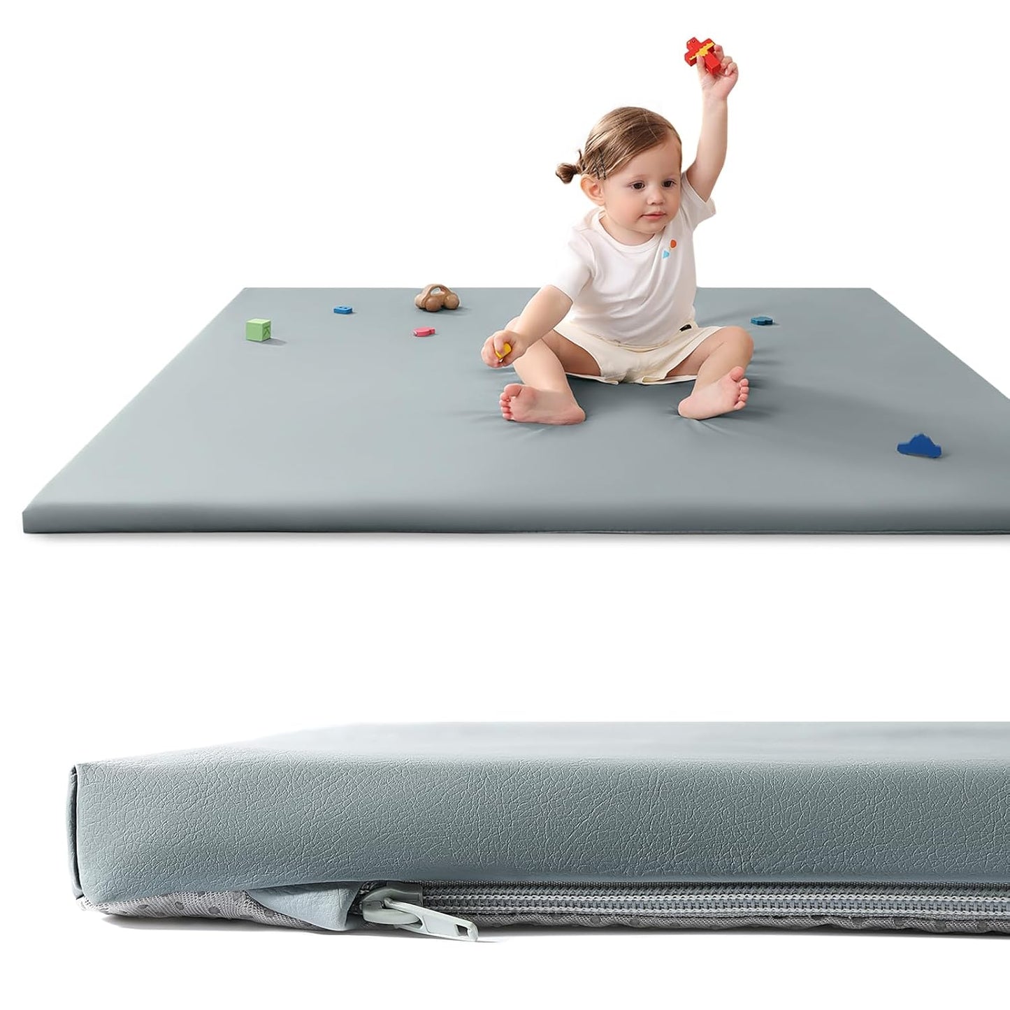 Baby Play Mat for Floor - 1.3ft' Thick Memory Foam Comfort