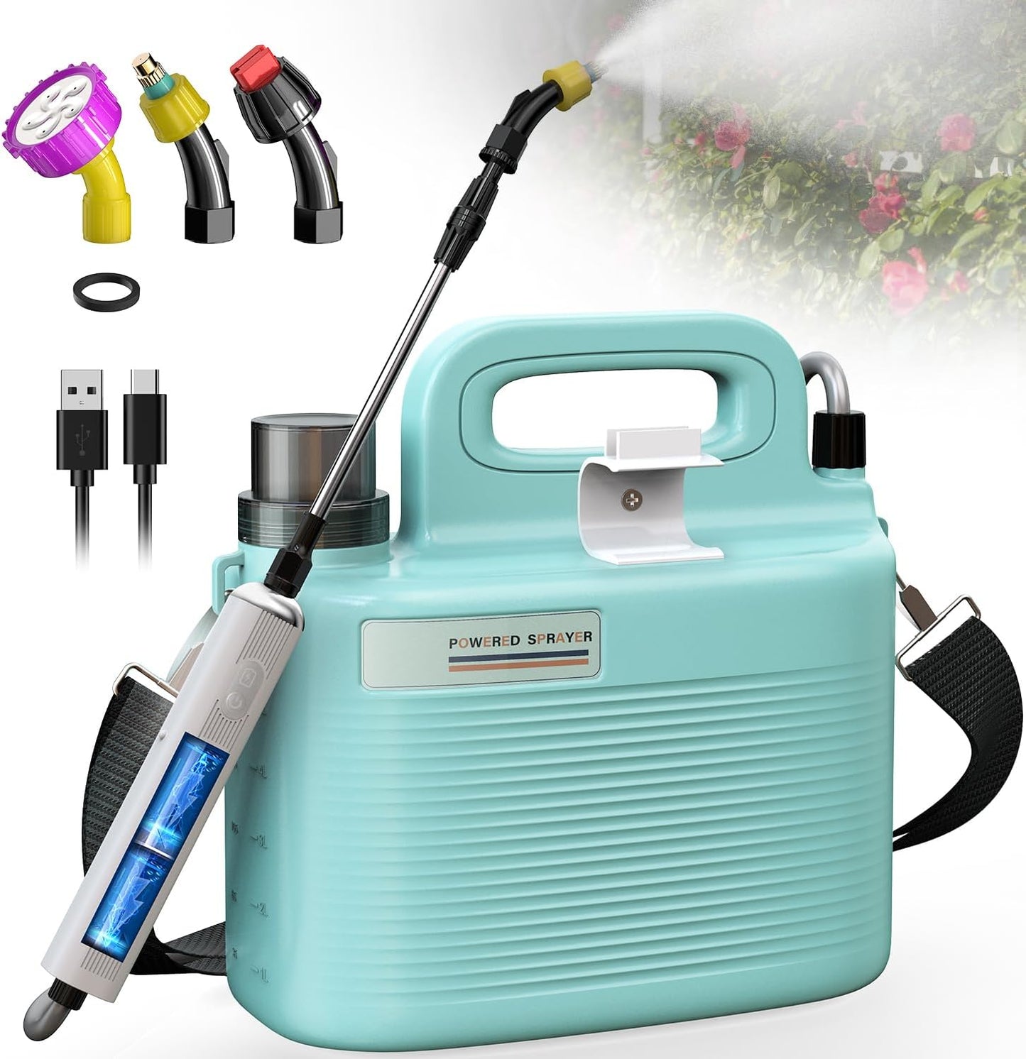 1.8 Gallon Battery Powered Sprayer for Lawn and Garden Use