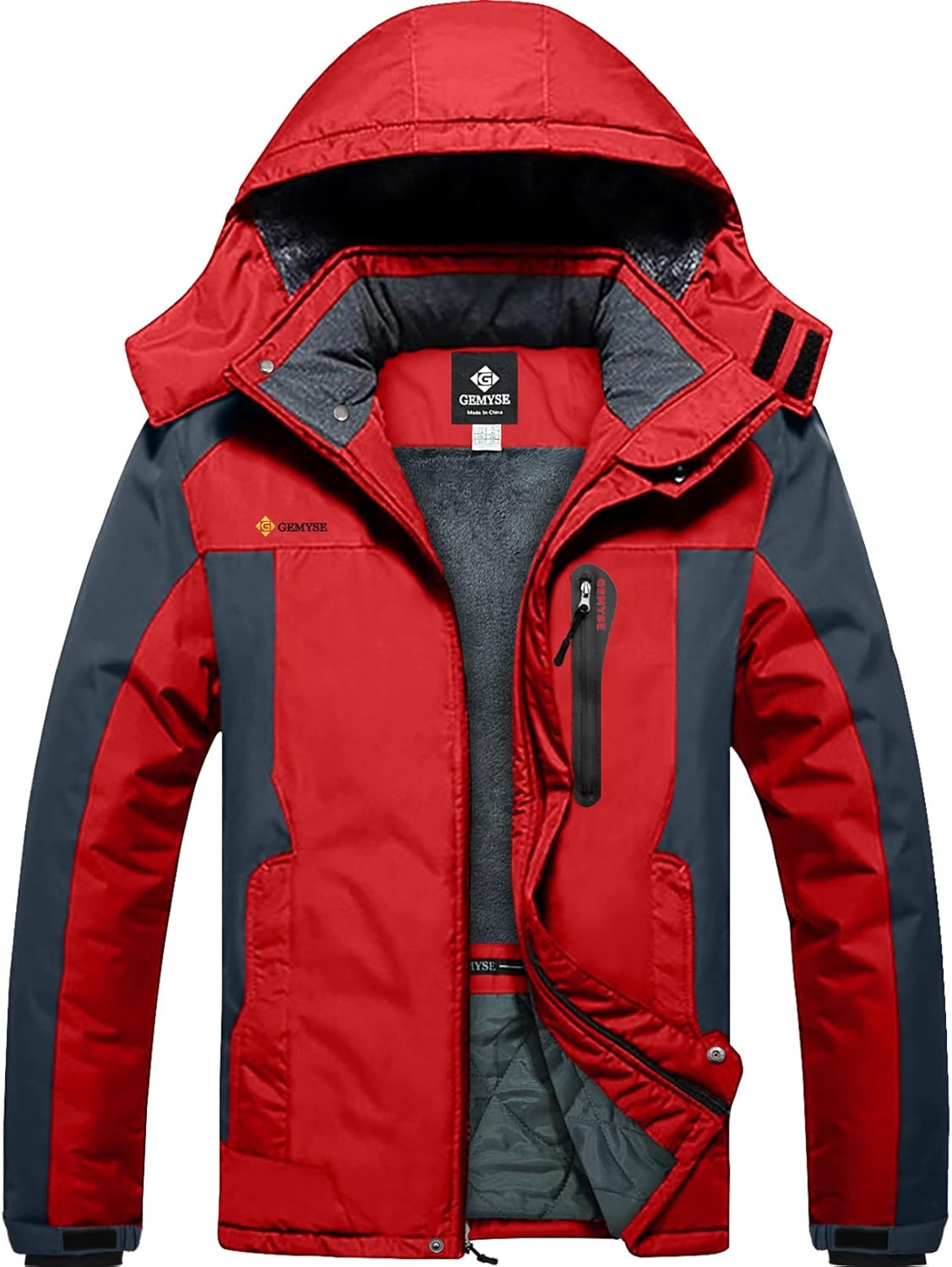 GEMYSE Men's Ski Snow Jacket: Warm Waterproof Winter Coat