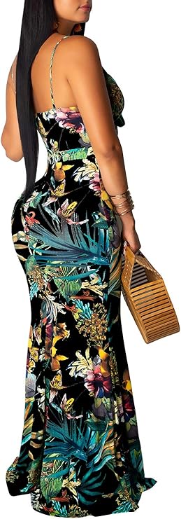 SheKiss Women's Summer Floral Spaghetti Strap Maxi Dress Review