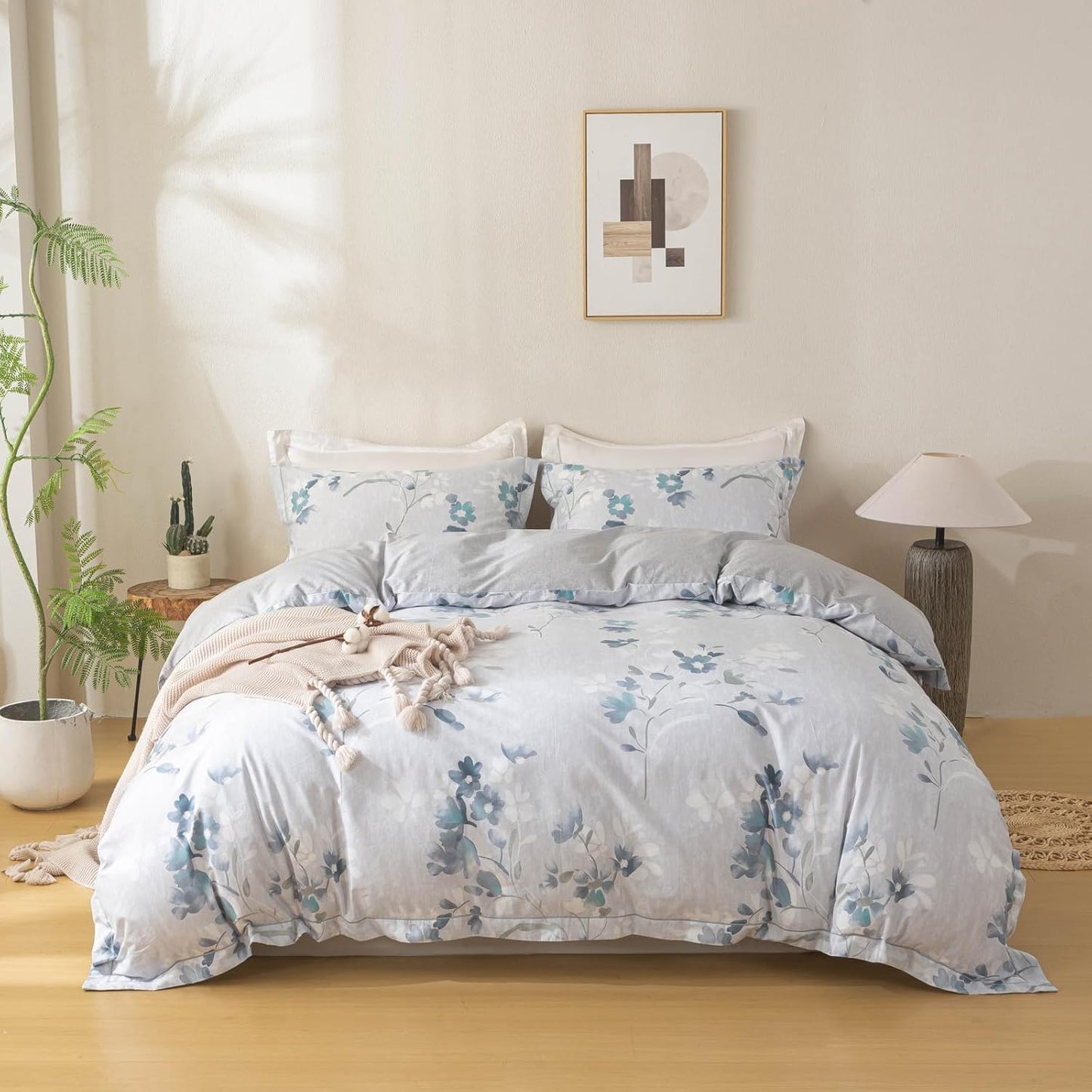Ultra Soft Floral Pattern Duvet Cover Set for King Size Beds