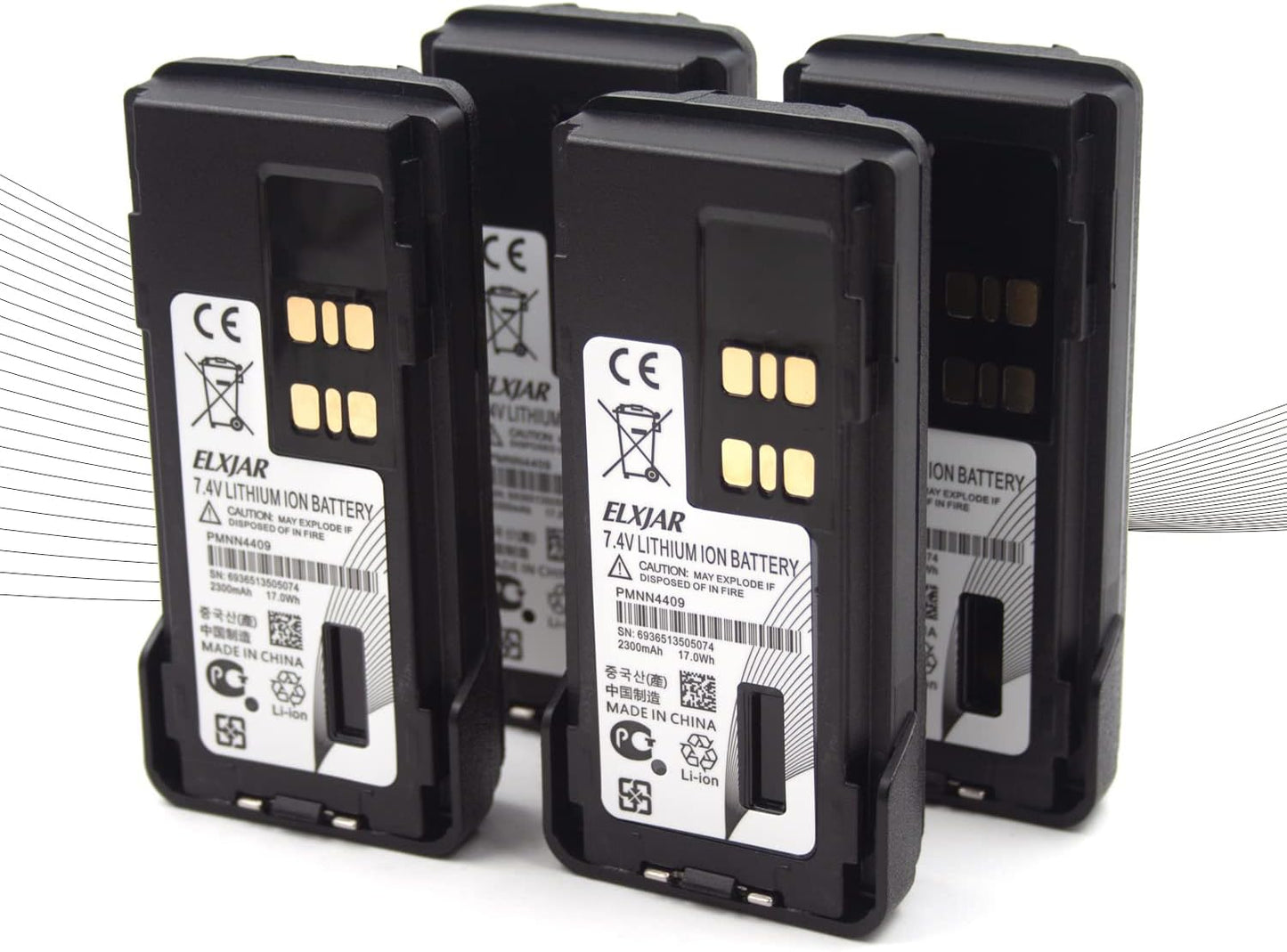 elxjar 4-Pack 7.4V 3000mAh Replacement Battery for Motorola Radios