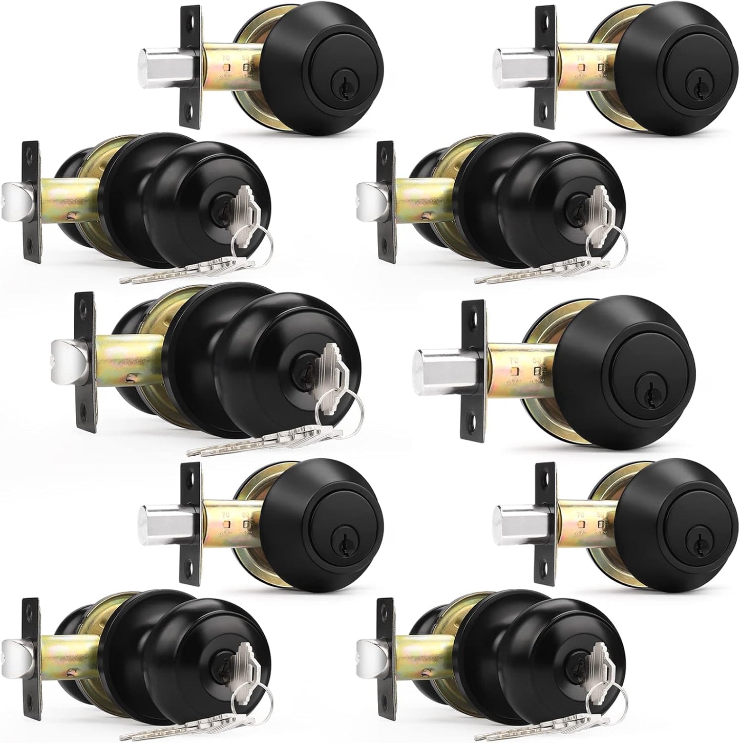 Probrico Entry Door Knobs with Deadbolt for Home Security