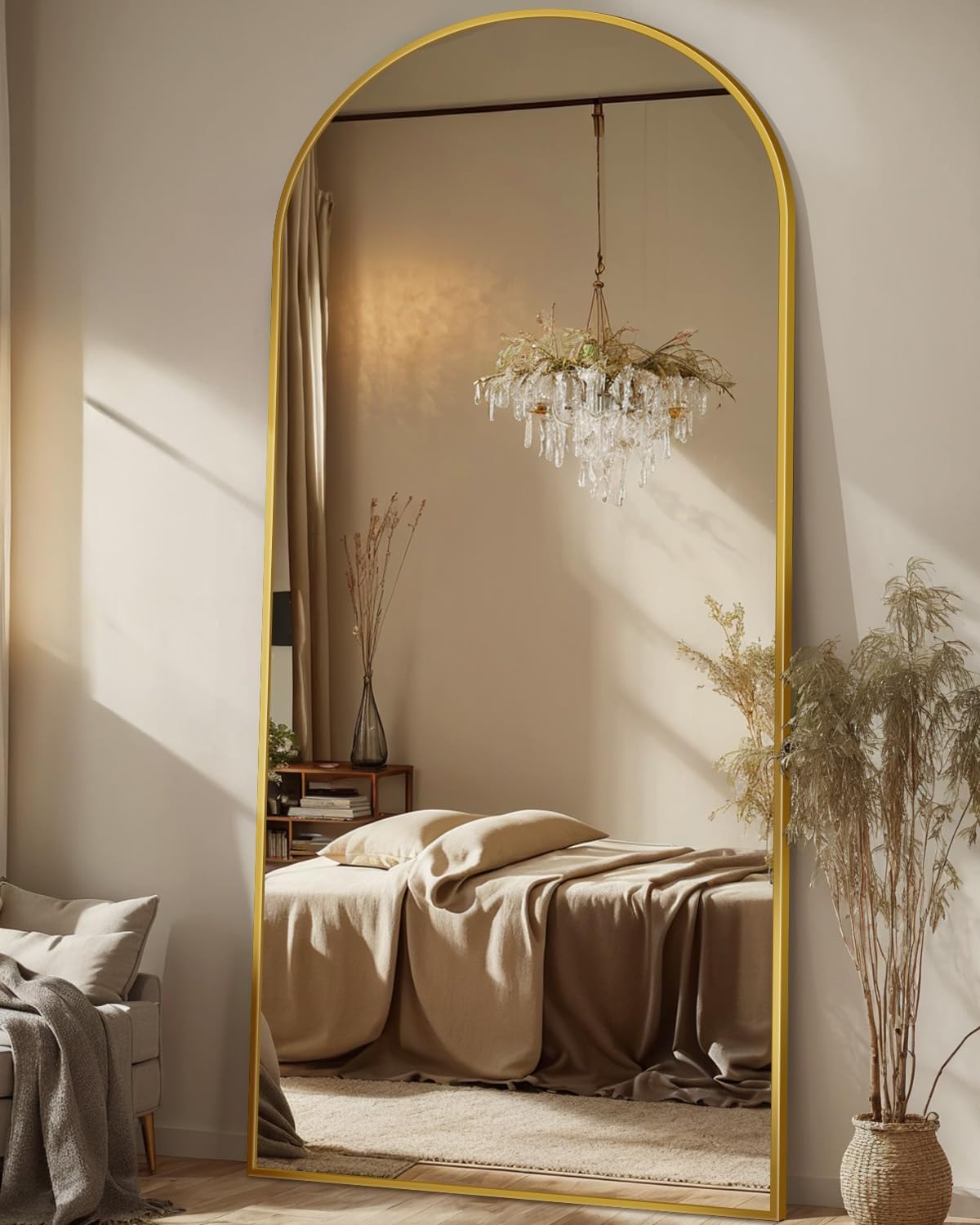 Antok Full Length Mirror - 71in Arched Floor Standing Design