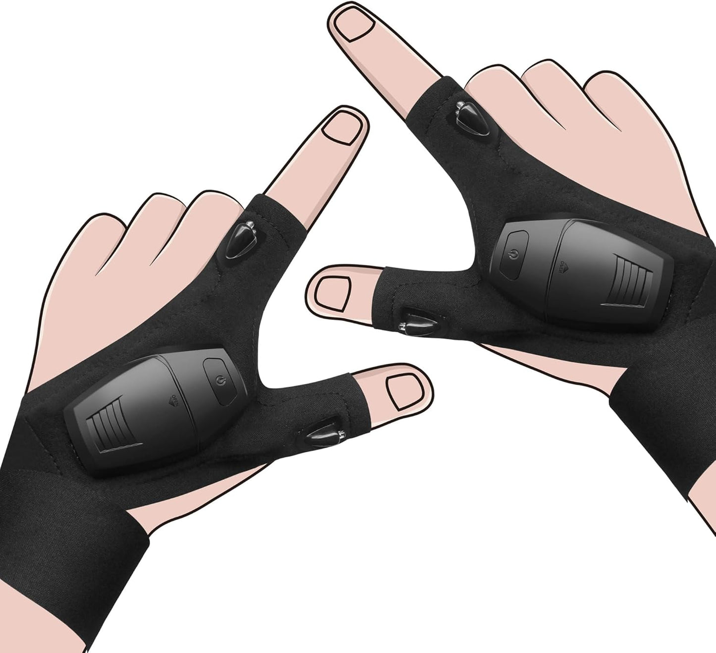 Vinstein Waterproof LED Gloves - Bright Light Hands-Free!