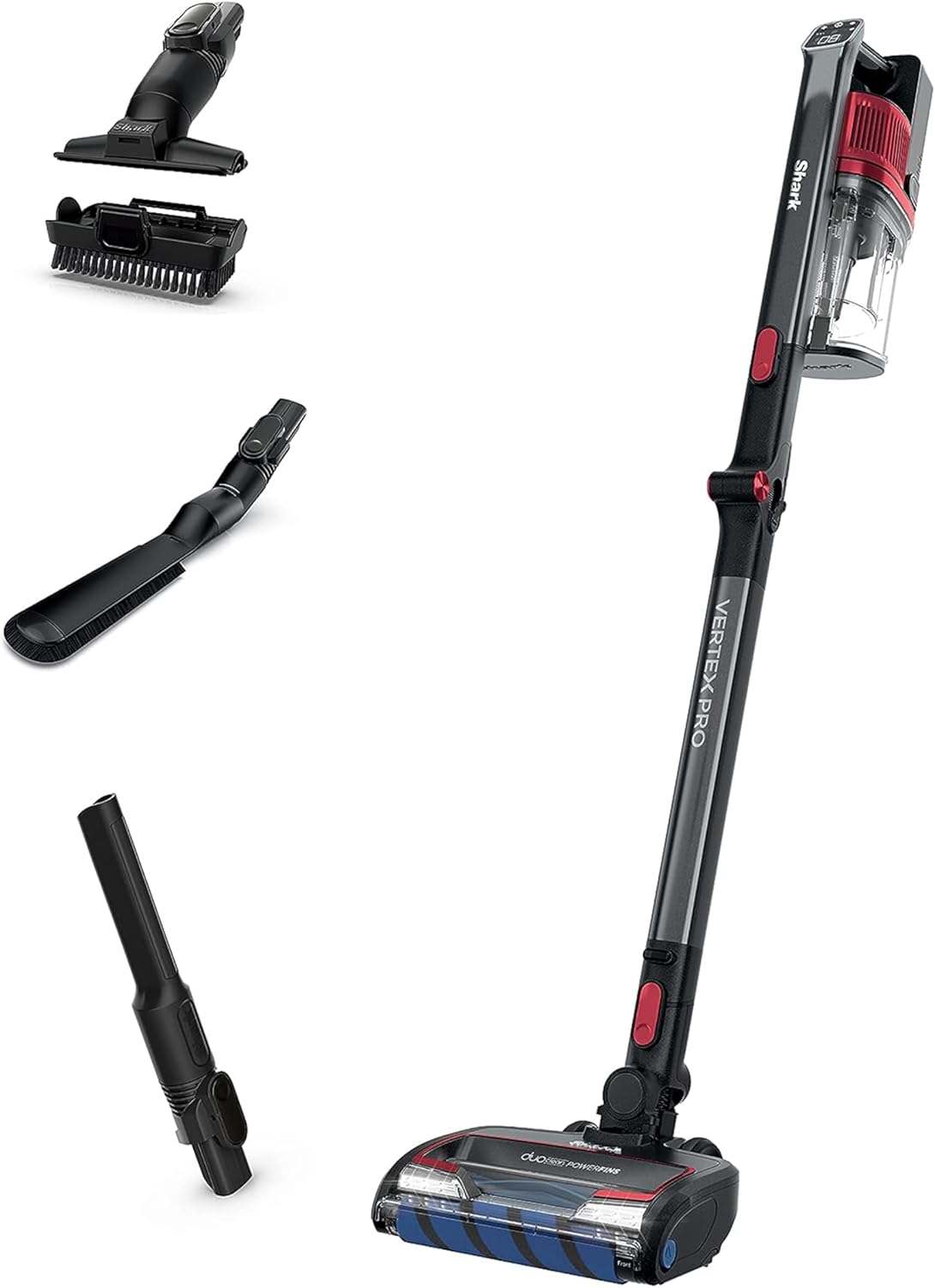 Powerful Shark Cordless Stick Vacuum with DuoClean - Red