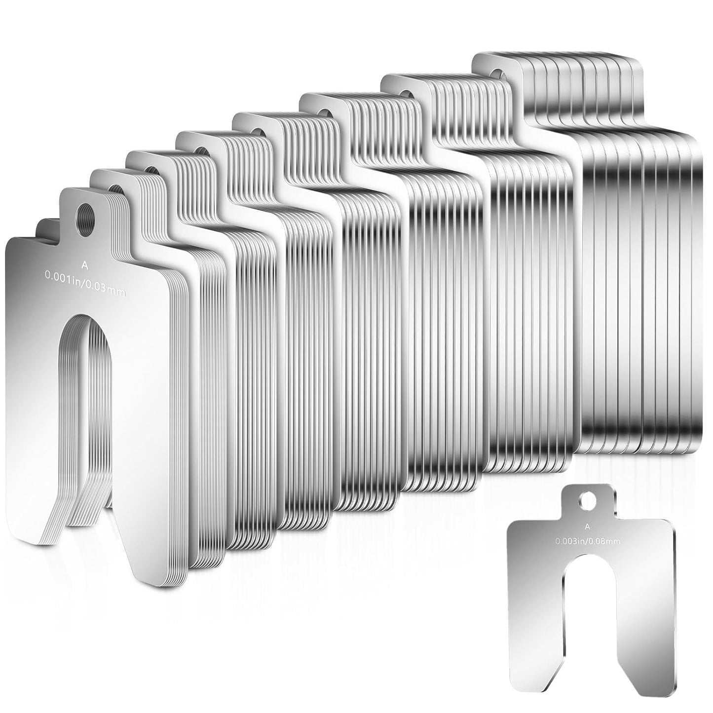 80 Pcs 2in x 2in Stainless Steel Slotted Shim Kit for Leveling
