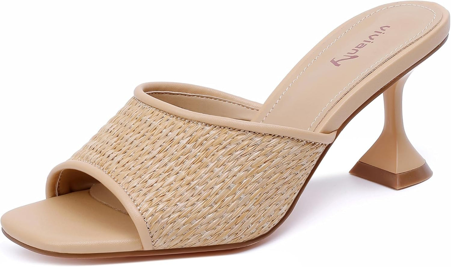 Vivianly Womens Clear Heels Sandals for Elegant Occasions