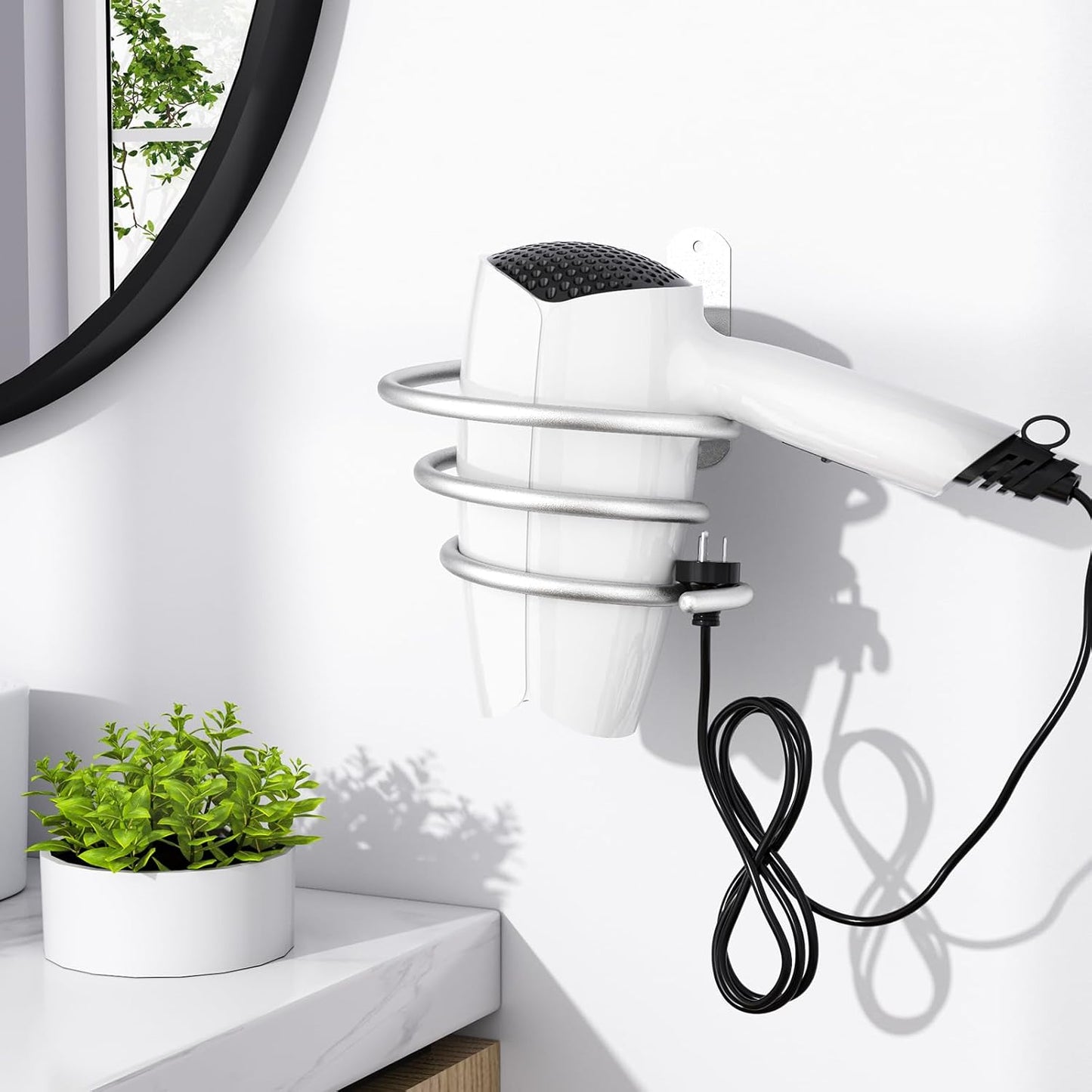 Wall Mount Hair Tool Organizer: Tindbea Brushed Nickel