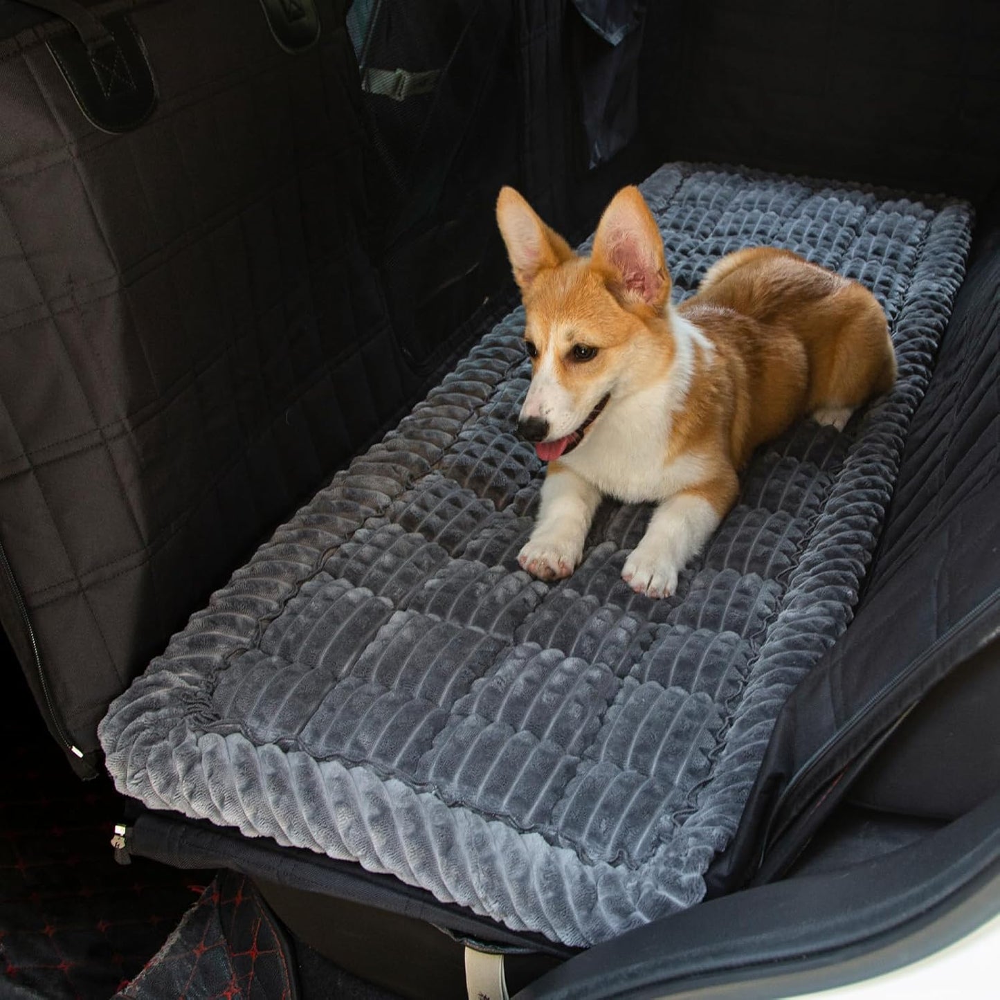 Large Dog Bed for Car Travel - Cozy Non-Slip Backseat Mat