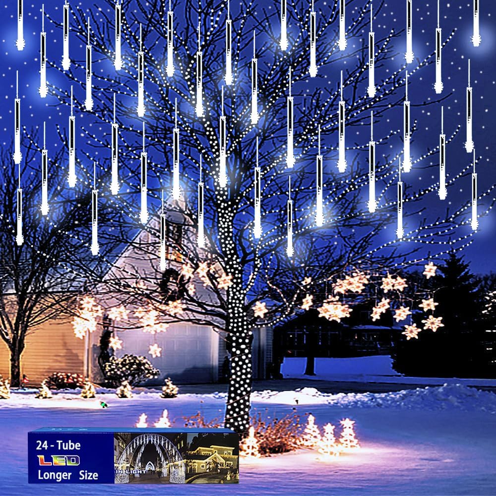 Outdoor Christmas Lights: 24 Tubes for Stunning Holiday Decor