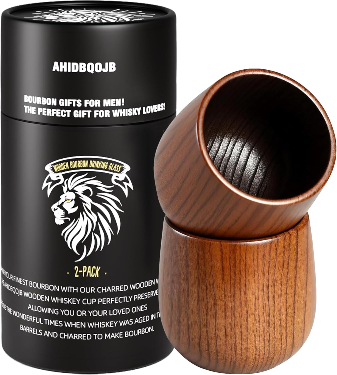 Wooden Bourbon Drinking Glass - Charred Whiskey Cup