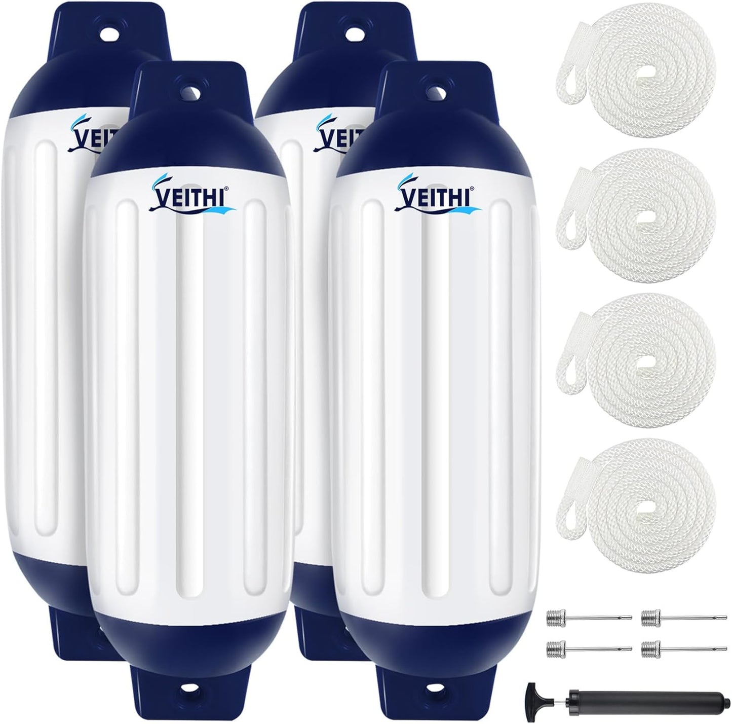 Boat Fenders 4 Pack - Durable Vinyl Bumpers for Docking