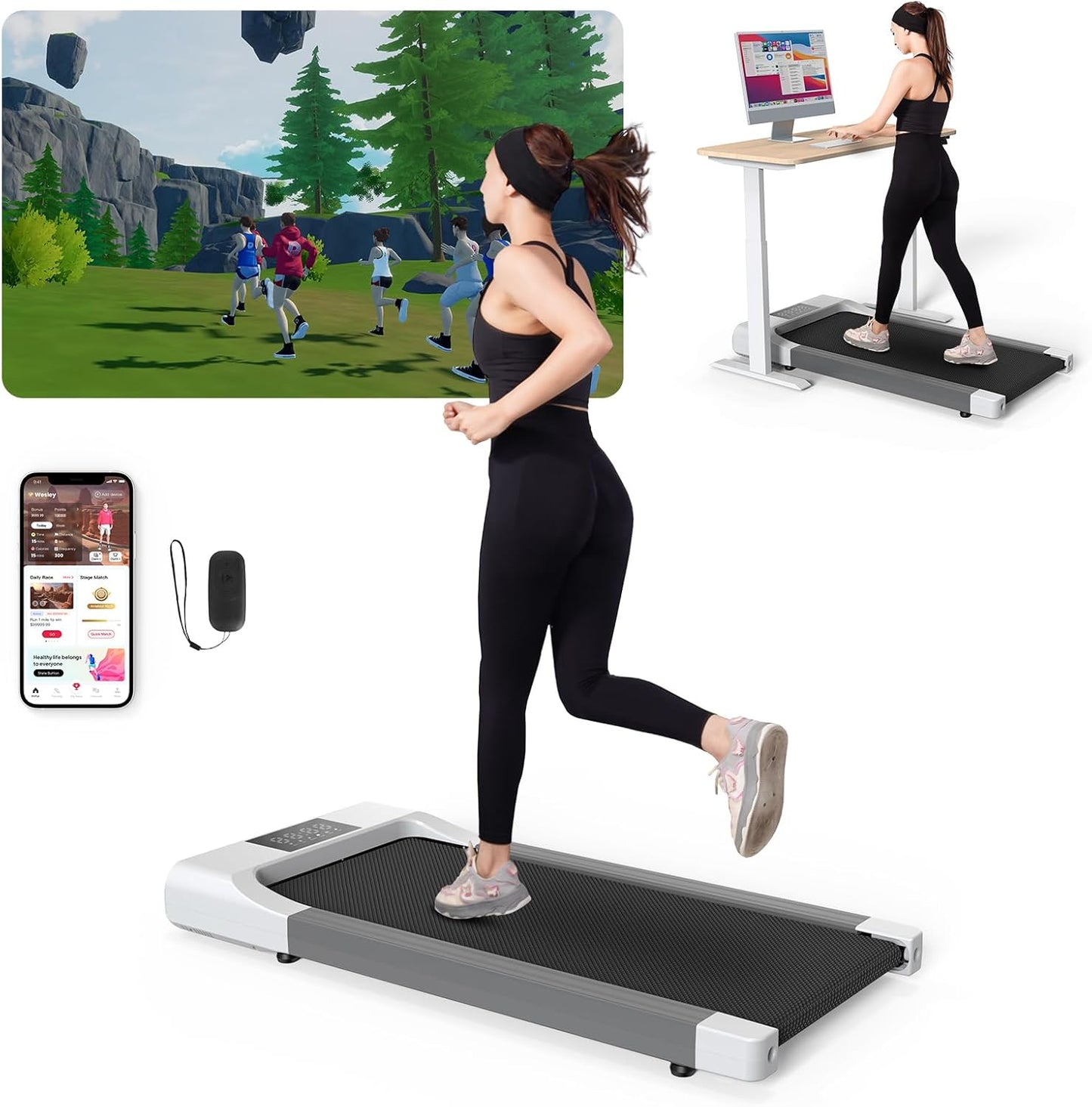 Walking Pad Treadmill for Home Office - 2 in 1 Jogging Machine
