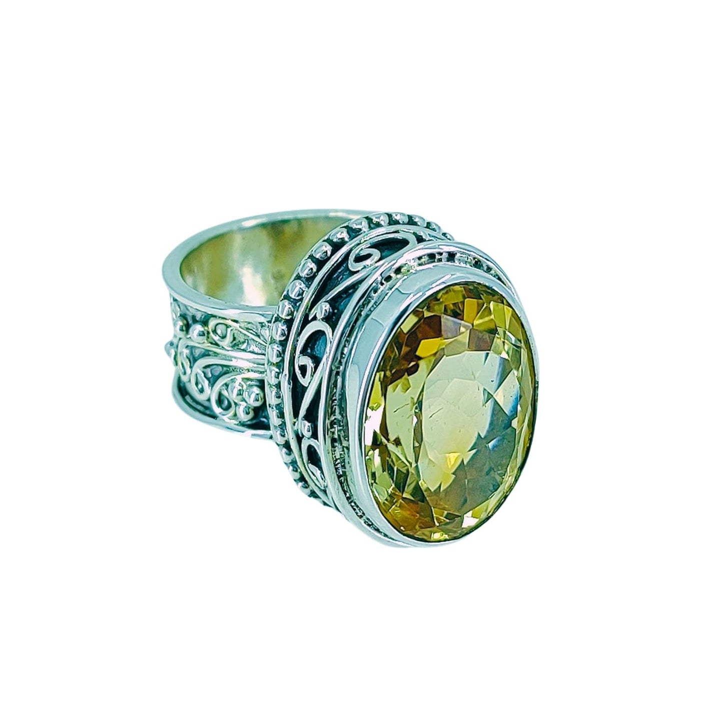 Citrine Stone Ring in 925 Sterling Silver for Elegant Style