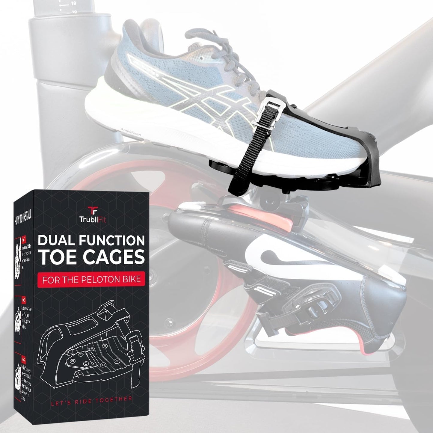 Dual Function Toe Cages for Peloton - Switch Between Shoes Easily