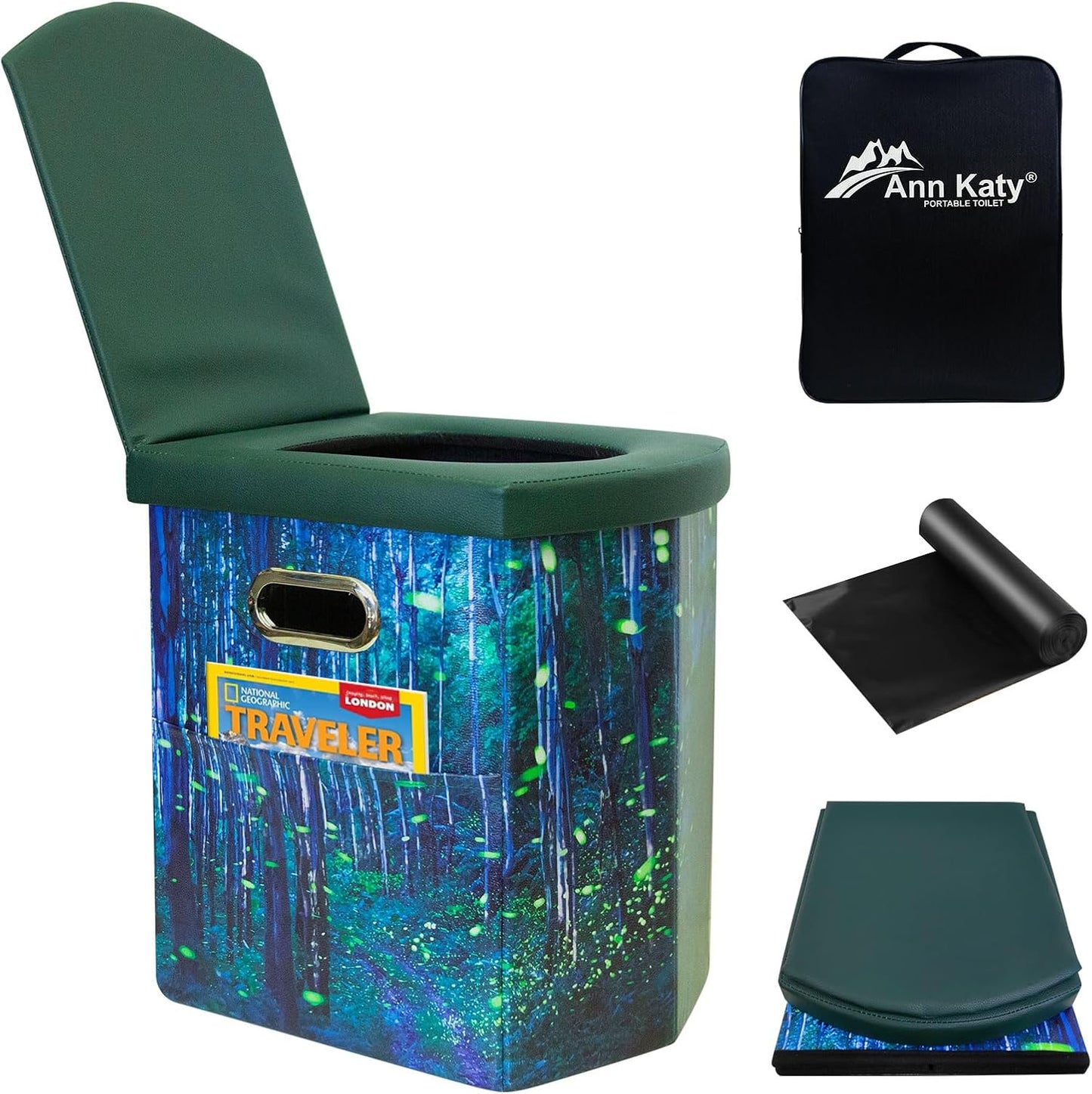 Upgrade XL Portable Toilet for Adults - Extra Large Travel Toilet