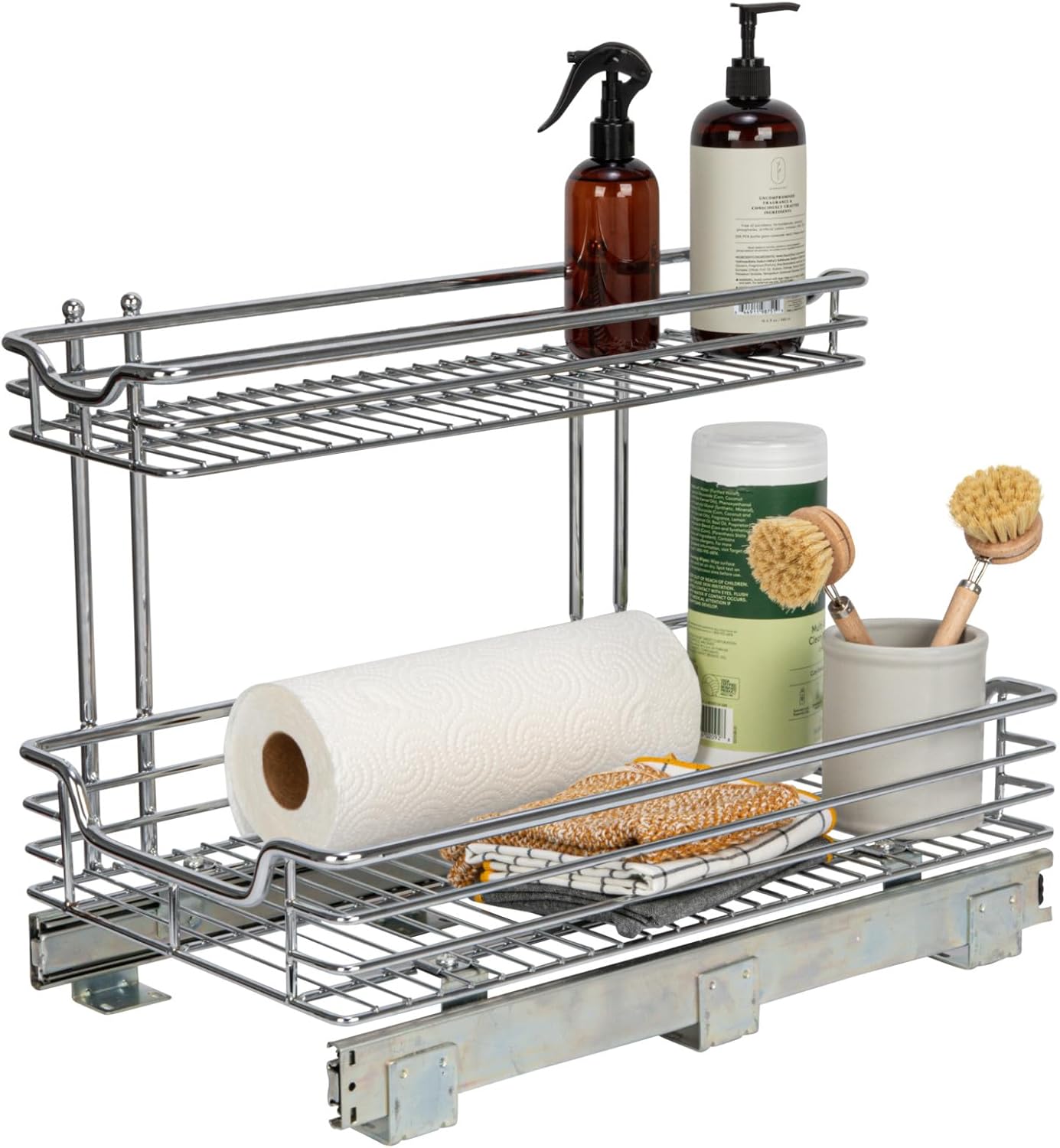Multipurpose Chrome-Plated Steel Pull-Out Storage Organizer