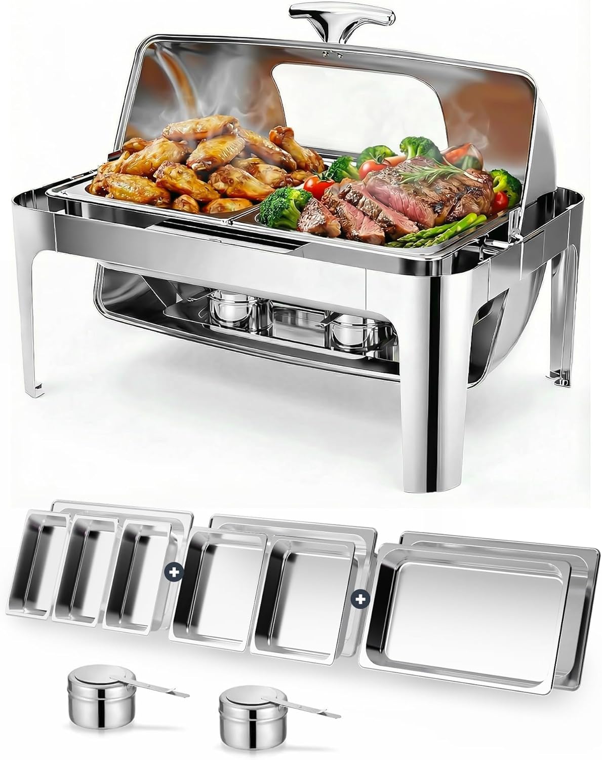 13QT Roll Top Chafing Dishes for Buffet: Perfect for Parties