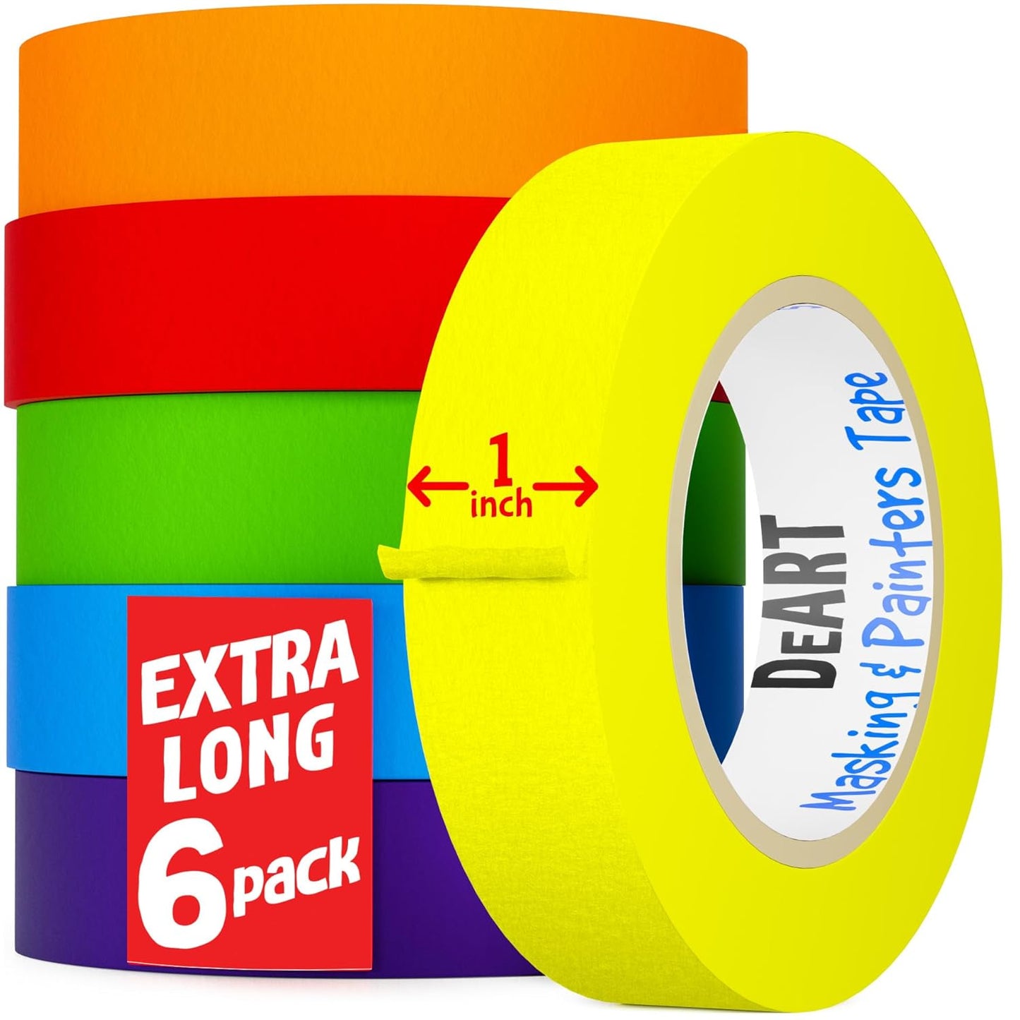 1008 Ft Extra Long Color Masking Tape Set