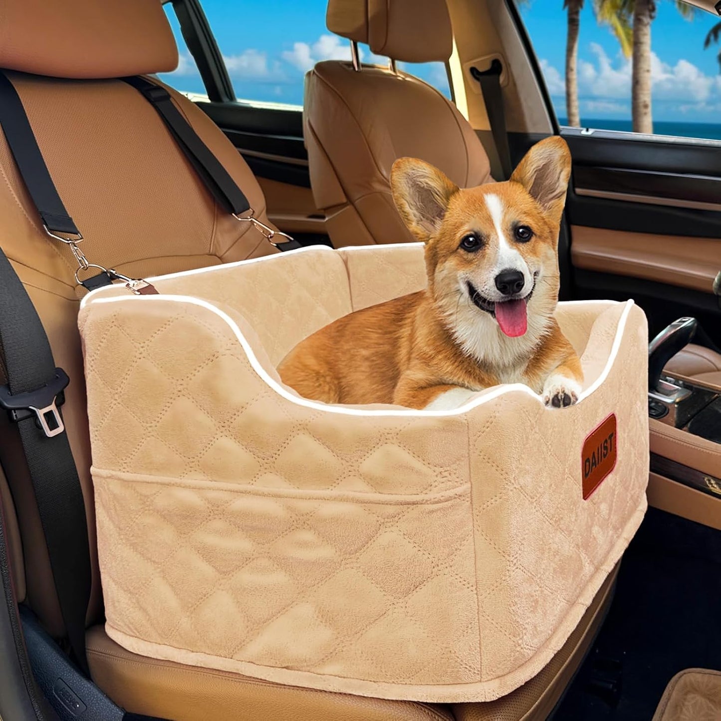 Dog Car Seat for Small Medium Dogs, Elevated Booster Seat