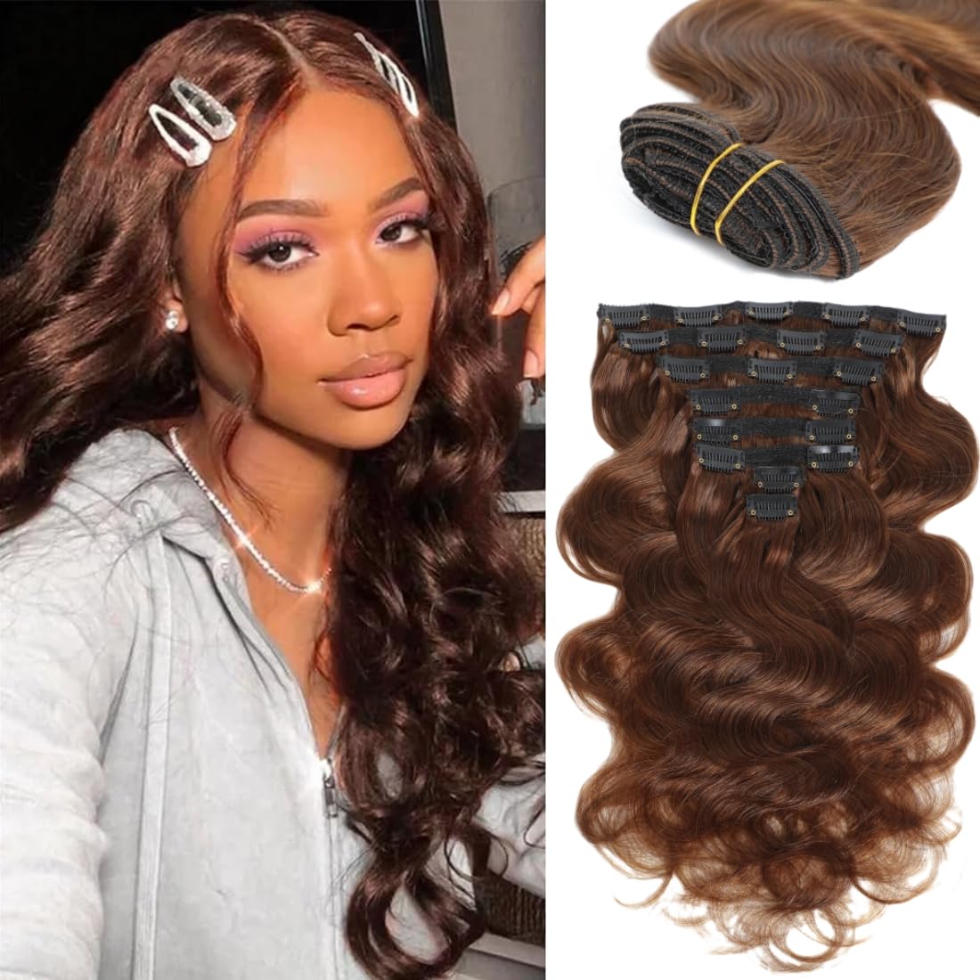 LUMIERE Clip In Hair Extensions for Stunning Body Wave Style