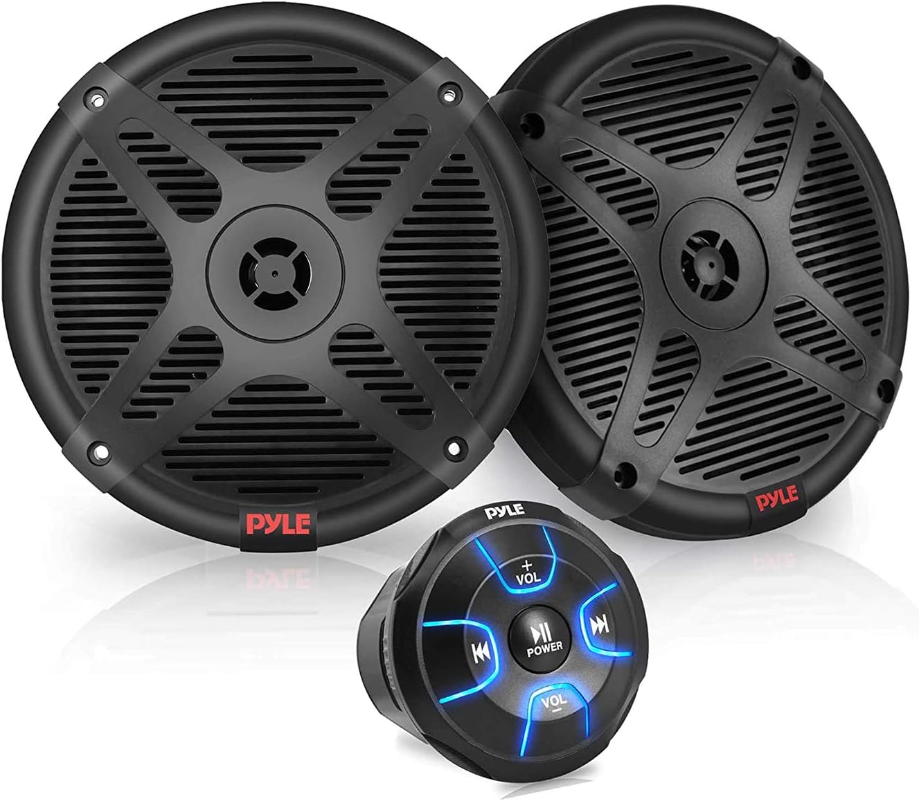 600W Pyle Marine Speakers Kit - Waterproof Bluetooth Control