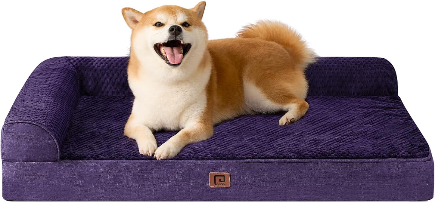 EHEYCIGA Memory Foam Dog Bed for Large Dogs - Waterproof & Cozy