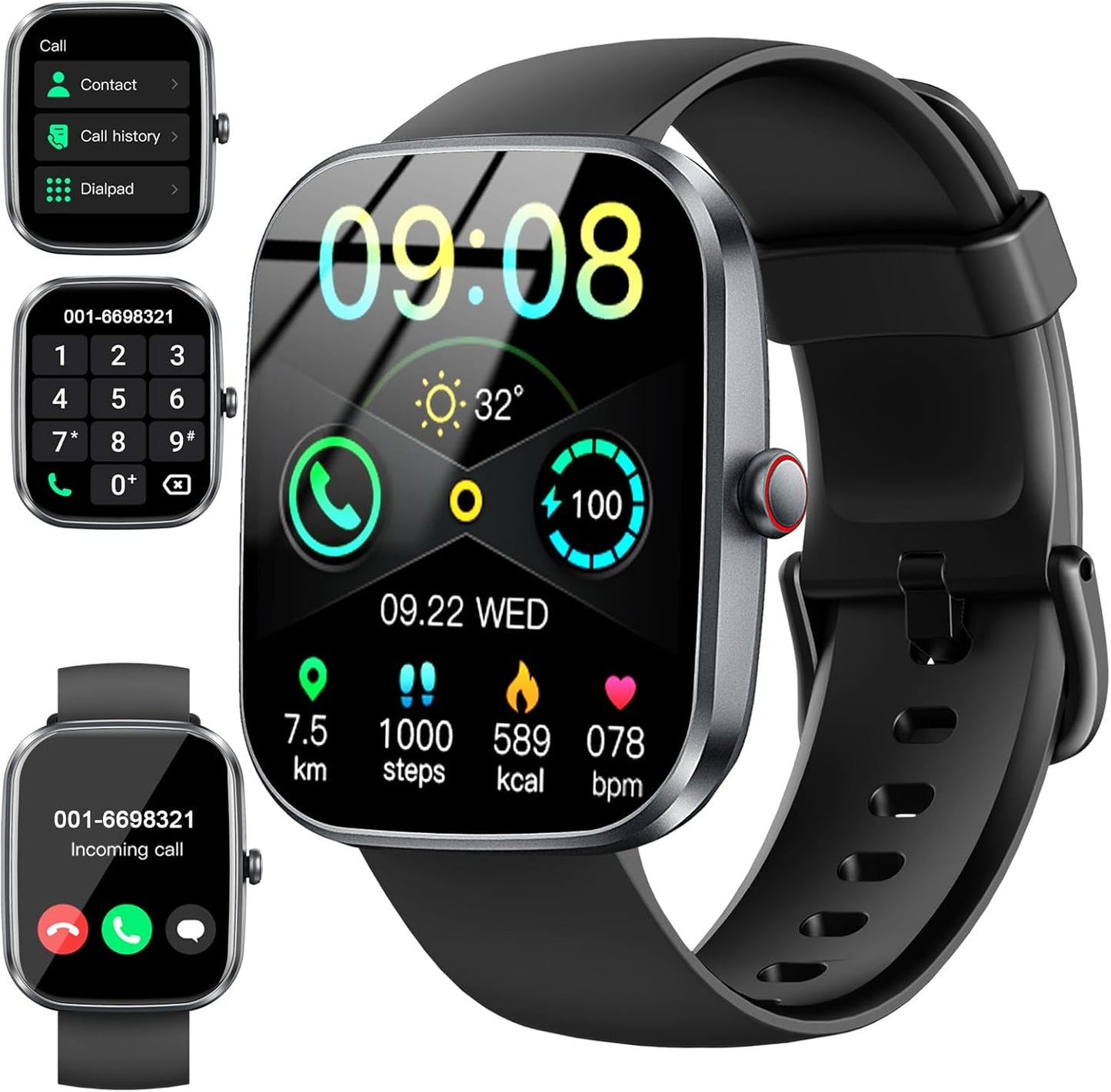Soudorv Smartwatch: Answer/Make Calls, 110+ Sport Modes, IP68 Waterproof