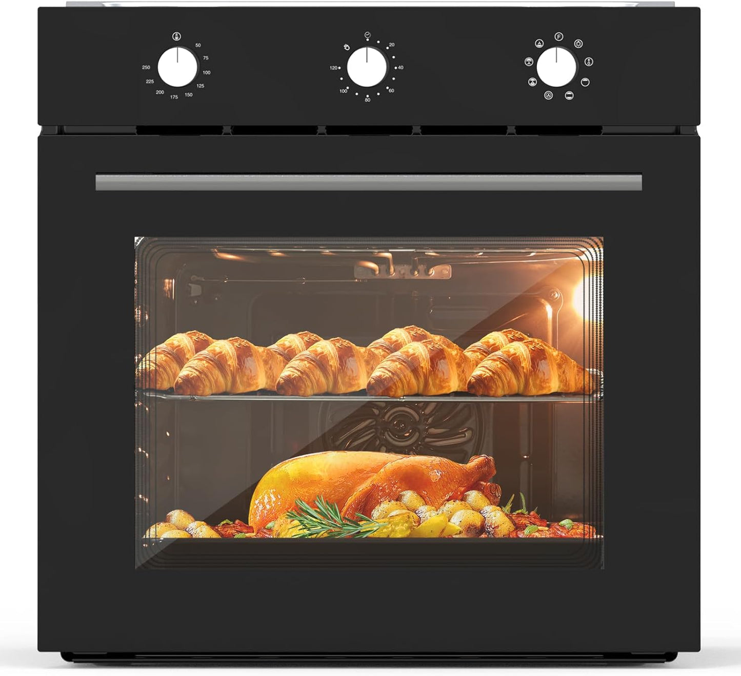 24 Inch Built-in Electric Single Wall Oven with 8 Cooking Modes