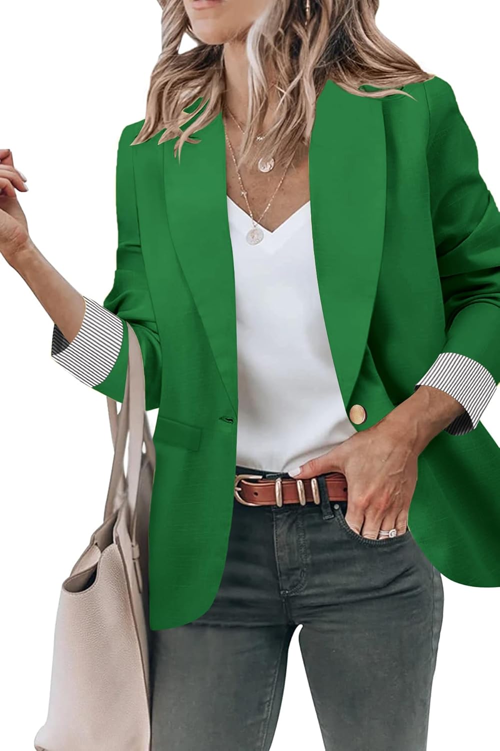 Genhoo Blazer Jackets for Women - Stylish Office Casual Wear
