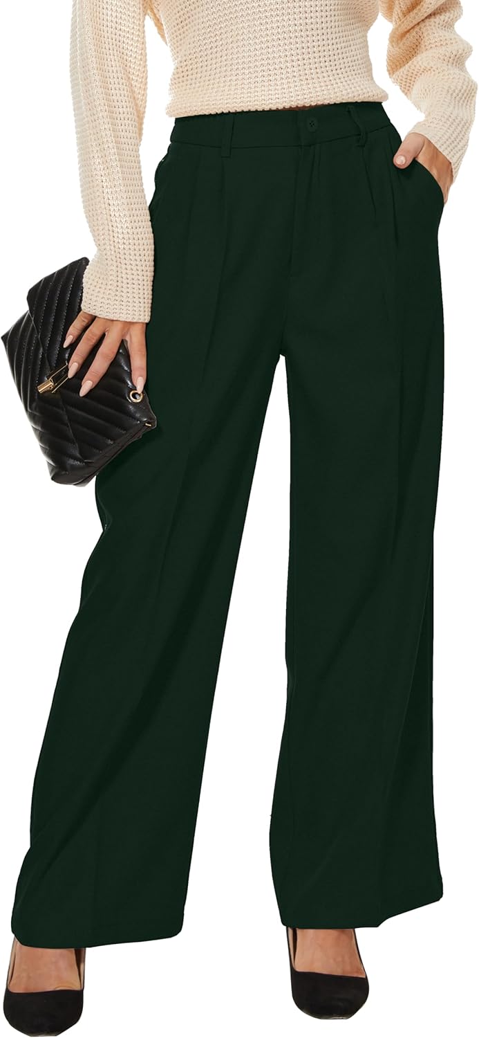 Women Office Wide High Waist Pants for Work and Casual Wear