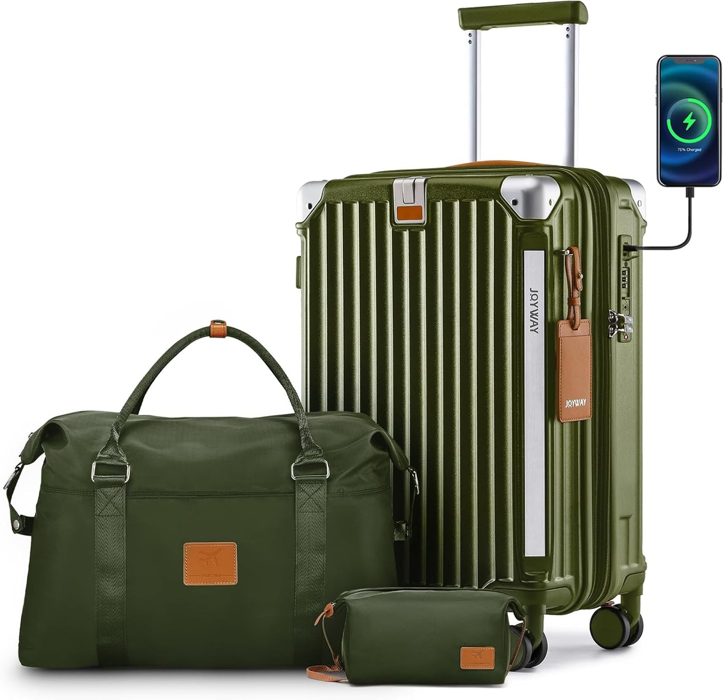 Joyway 20in Carry On Luggage with USB Port and Cup Holder