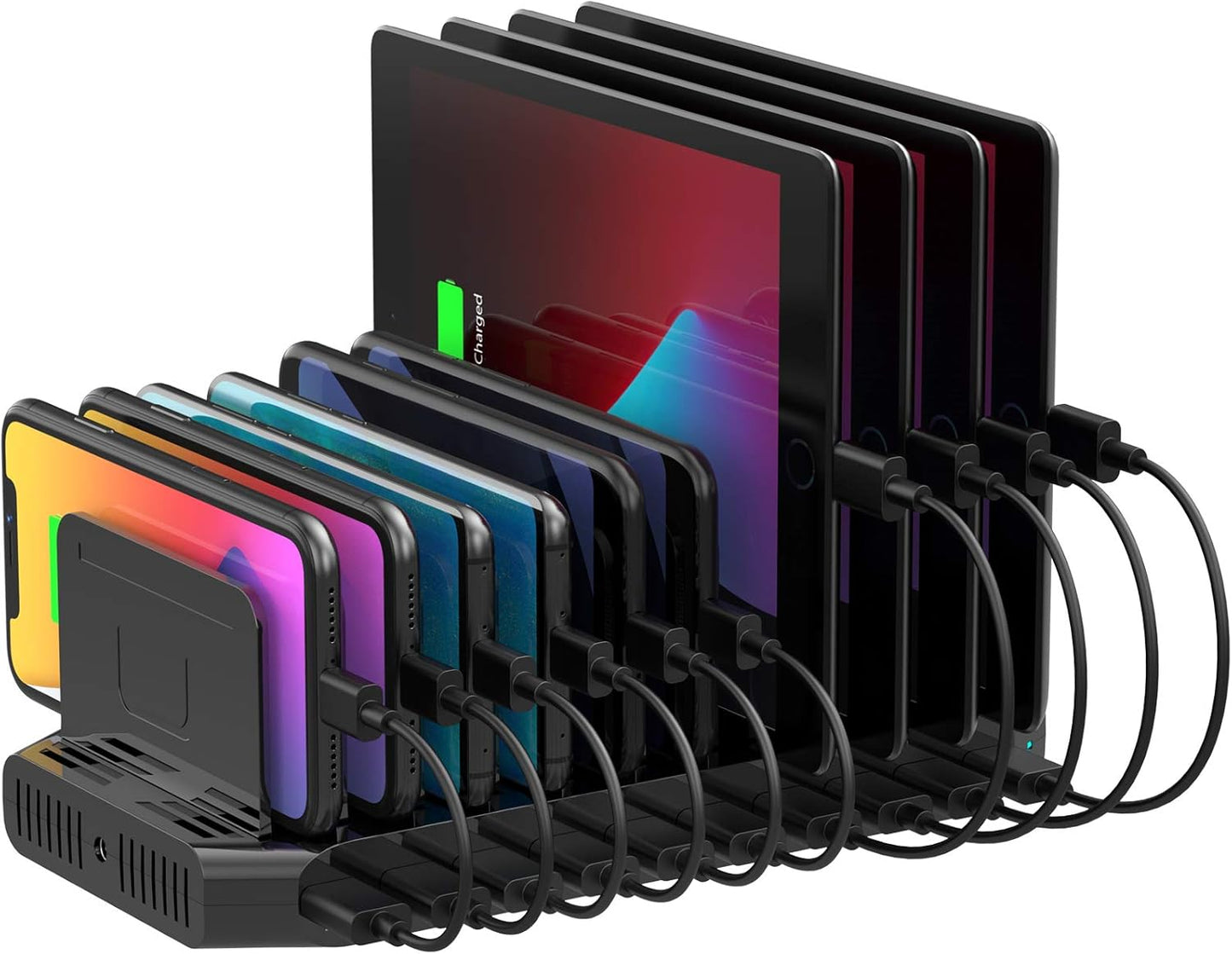 10-Port USB Charging Station by Unitek - Fast Charging for All Your Devices